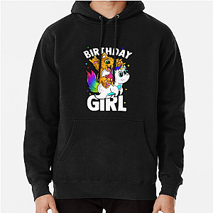 Moriah Elizabeth Birthday girl cat on unicorn Pullover Hoodie