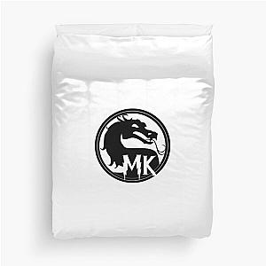 Mortal Kombat Logo Black And White Duvet Cover