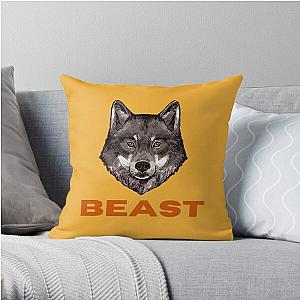 Copy of logo beast fanny beast black Throw Pillow RB1409