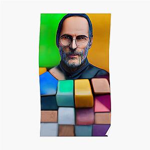 Steve Jobs Colored Tiles Artwork Abstract MrBeast Poster RB1409