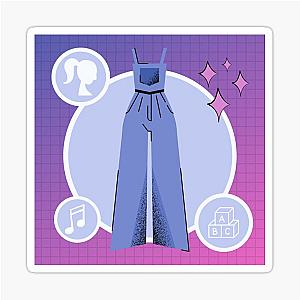 Ms. Rachel Retro Art Overalls 90s Anime Style Sticker