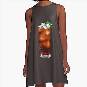 running on ms rachel and little miss dunkin iced coffee all year long A line Dress