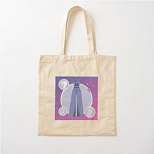 Ms Rachel Art Blue Overalls 90s Anime Style Cotton Tote Bag