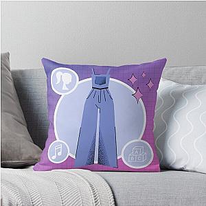 Ms. Rachel Retro Art Blue Overalls 90s Anime Style Throw Pillow