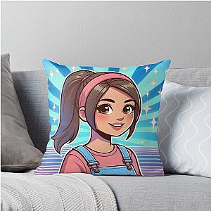 Ms. Rachel cartoon throw pillow