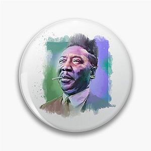 Muddy Waters - Famous Musician Portraits green and blue Pin