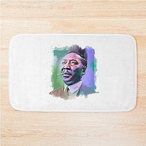 Muddy Waters - Famous Musician Portraits green and blue Bath Mat