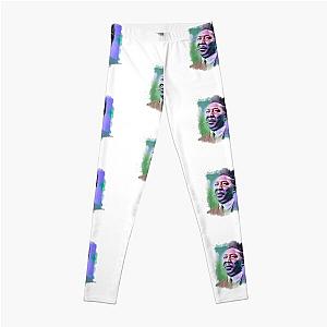 Muddy Waters - Famous Musician Portraits green and blue Leggings