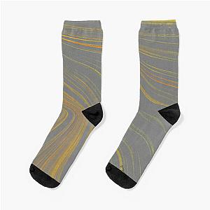 Ribbons of Muddy Waters Brown and Golden Rod - abstract Socks