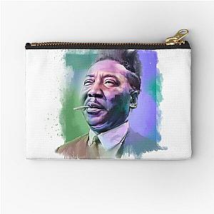 Muddy Waters - Famous Musician Portraits green and blue Zipper Pouch