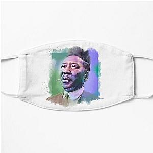 Muddy Waters - Famous Musician Portraits green and blue Flat Mask