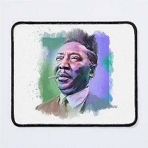 Muddy Waters - Famous Musician Portraits green and blue Mouse Pad