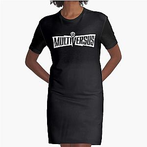 Multiversus Black and White Graphic T-Shirt Dress
