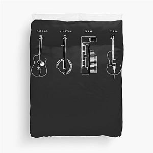 Mumford and sons instruments white Duvet Cover