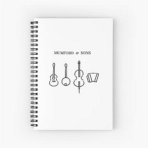 Mumford and Sons Instrumets and logo Spiral Notebook