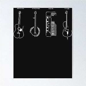 Mumford and Sons instruments white poster