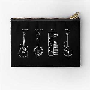 Mumford and Sons Instrument White Zipper Pouch