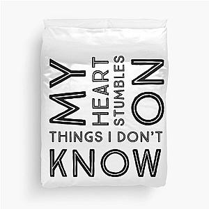 my heart stumbles on things mumford and sons awake my soul duvet cover
