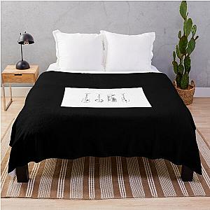 Mumford and Sons music instruments black throw blanket