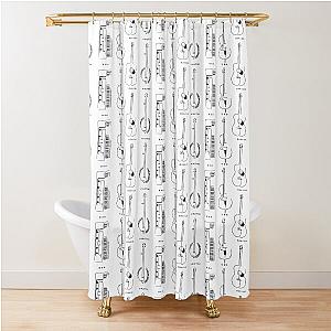 Mumford & Sons Instruments Black Shower Curtain