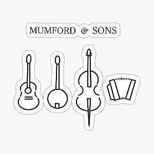 Mumford and Sons Instruments and Logo Sticker
