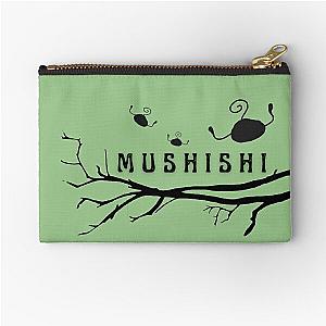 Mushi on Branch Mushishi (Green Background) ORIGINAL by SillyFun.redbubble.com Zipper Pouch