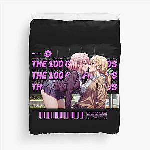 The 100 Girlfriends Duvet Cover - Anime Art featuring Hanazono Hakari and Karane Inda