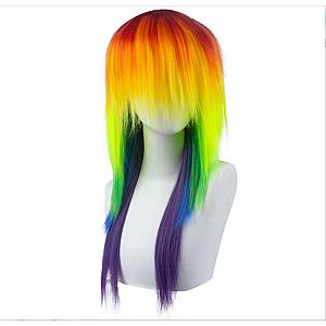 My Little Pony Rainbow Dash Multi Color Hair Cosplay Costume Wigs