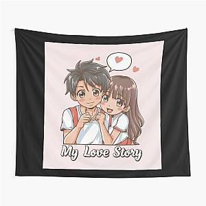 my love story anime Tapestry