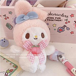 My Melody Pink Bunny Strawberry Tie Bow Keychain