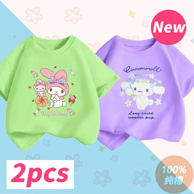 Summer My Melody Children Cartoons Casual Clothes T-shirts | My Melody ...