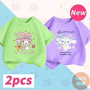 Summer My Melody Children Cartoons Casual Clothes T-shirts