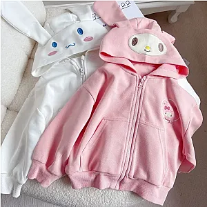 Sanrio My Melody Children Hooded Sweatshirt Zipper Long Sleeve Hoodies