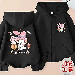 Kuromi My Melody Anime Parent-child Cardigan Zipper Hooded Sweatshirt Jacket