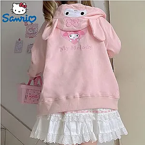 Sanrio My Melody Lolita Coat Girl Spring Autumn Thin Style Hoodies