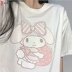 Sanrio My Melody Print Cute Kawaii T-shirt