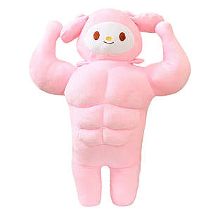 40cm Pink My Melody Funny Chest Muscle Stuffed Toy Plush