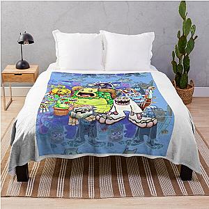 My Singing Monsters character Potbelly Graphic Throw Blanket