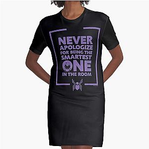 Far From Home Mysterio Never Apologize Quote T-Shirt Graphic T-Shirt Dress