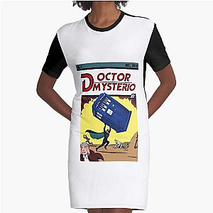 Light Blue Musician Doctor Mysterio Comics Graphic T-Shirt Dress