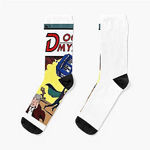 Light Blue Musician Doctor Mysterio Comics Socks