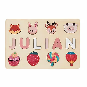 Name Puzzle for Kids Personalized Wooden Toys Custom Name Girl and Boy