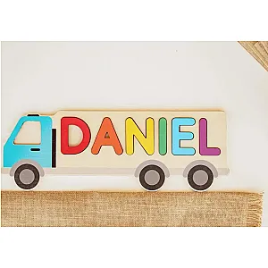 Personalized Name Wooden Puzzle Custom Design Letters Natural Toys for Kids