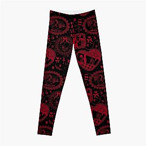 Black and red Nana manga j fashion egl pattern print Leggings