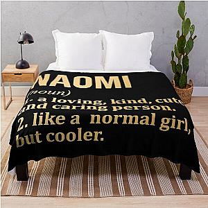Naomi Name Definition Gold Throw Blanket
