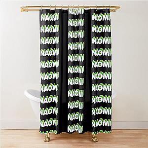 Green Layers Naomi Name Label Black Shower Curtain