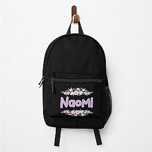 Purple Flower Naomi Backpack Label Black
