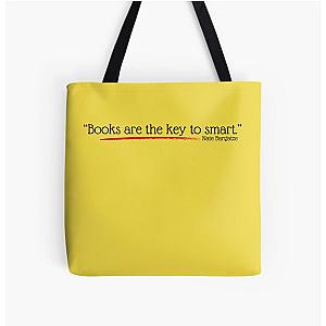 "Books are the key to smart." - Nate Bargatze All Over Print Tote Bag
