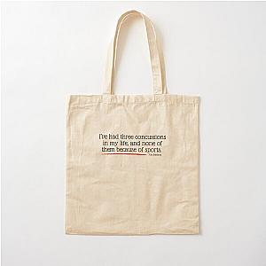 Three Concussions, Zero Sports - Nate Bargatze Quote Cotton Tote Bag