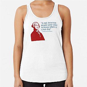 What's in a hot dog? Nobody knows. - Nate Bargatze Racerback Tank Top
